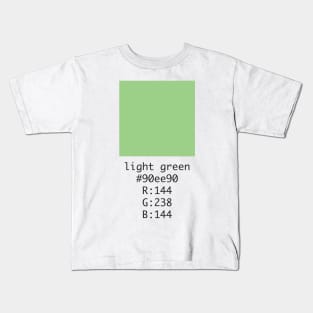 Light Green Hex and RGB Code Kids T-Shirt